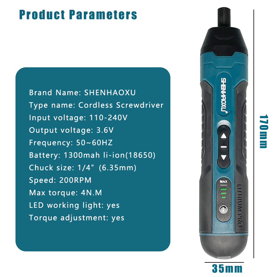 Electric Drill SHENHAOXU Cordless Electric Screwdriver Rechargeable 1300mah Battery Drill Mini Torque Adjustment Power Tools LED Light Repair 230130