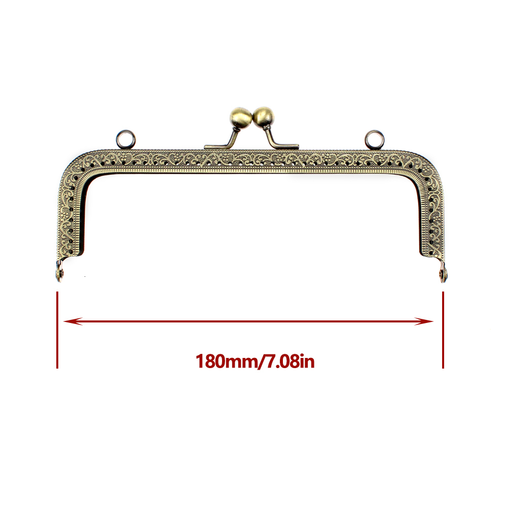 Bag Parts Accessories 5Pcs 851051251518205CM Rectangle Embossing Alloy Metal Kiss Purse Frame Durable Bronze Sewing Clasp For 230731