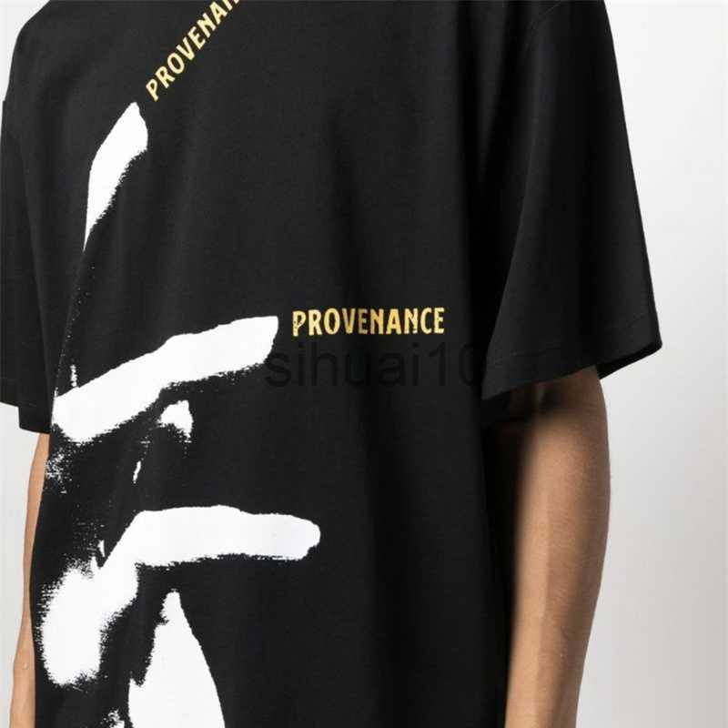 Men's T-Shirts Raf Simons 2023 Latest Spring And Summer Finger Print Slogan High Quality Cotton 100% Short Sleeve T-Shirt J230731