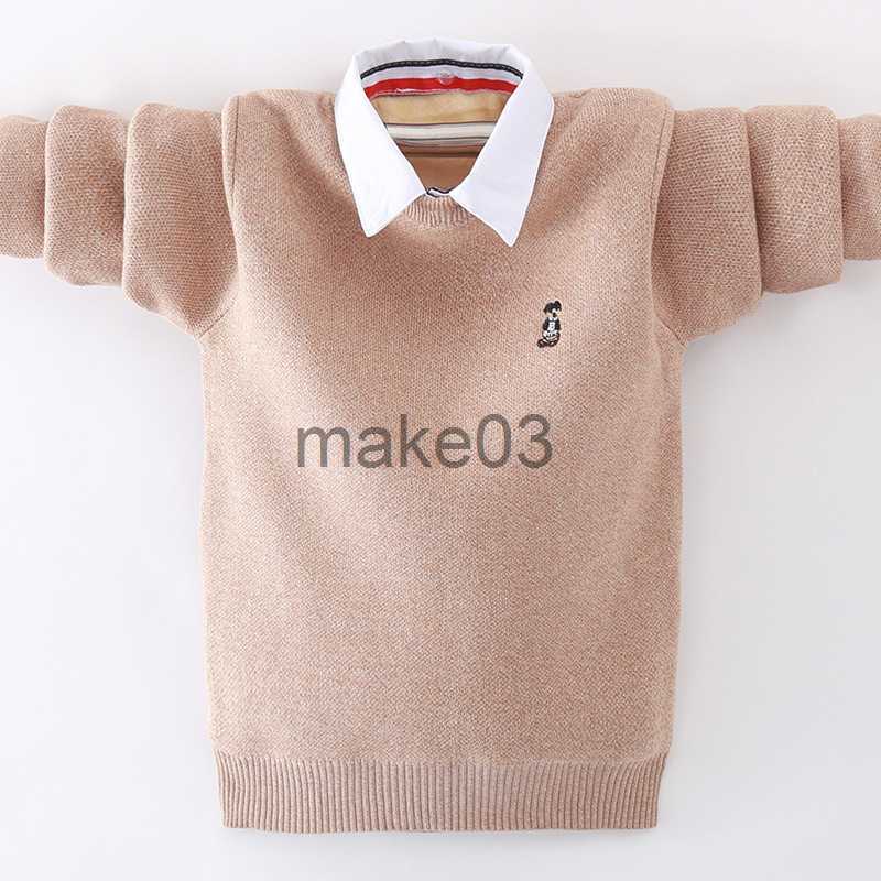 Cardigan winter children's clothing Boy's clothes pullover Sweater Kids clothes Cotton products Keep warm Boy sweater Thicker J230801