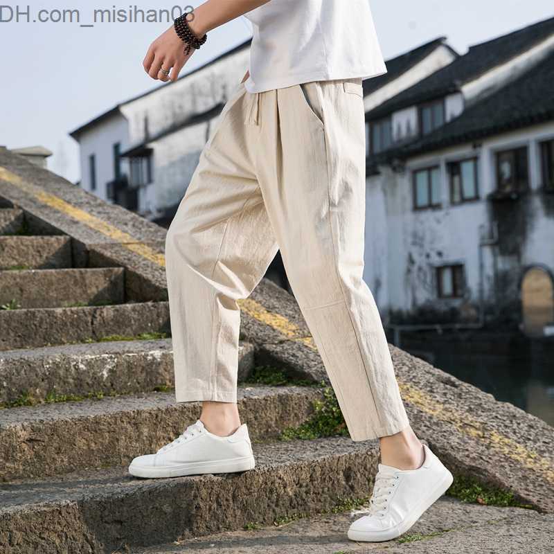 Men's Pants M-5XL! 2023 New Men's Casual Trousers Fully Matched Loose Linen Trousers Fashion Trousers Freight Trousers Men's Pants Z230