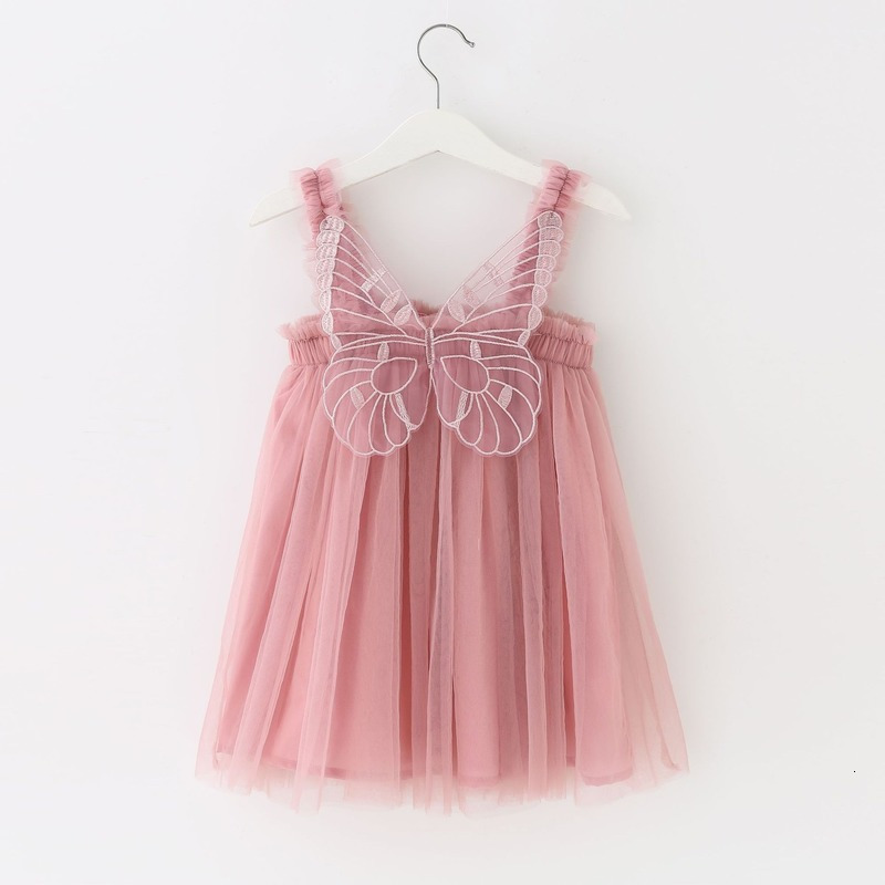 Girl's Dresses Summer Girl Kawaii Angel Wing Fairy Puffy Dress Toddler Kid Mesh Sling Princess Dress for Girls Birthday Party Dresses MTK02 23080