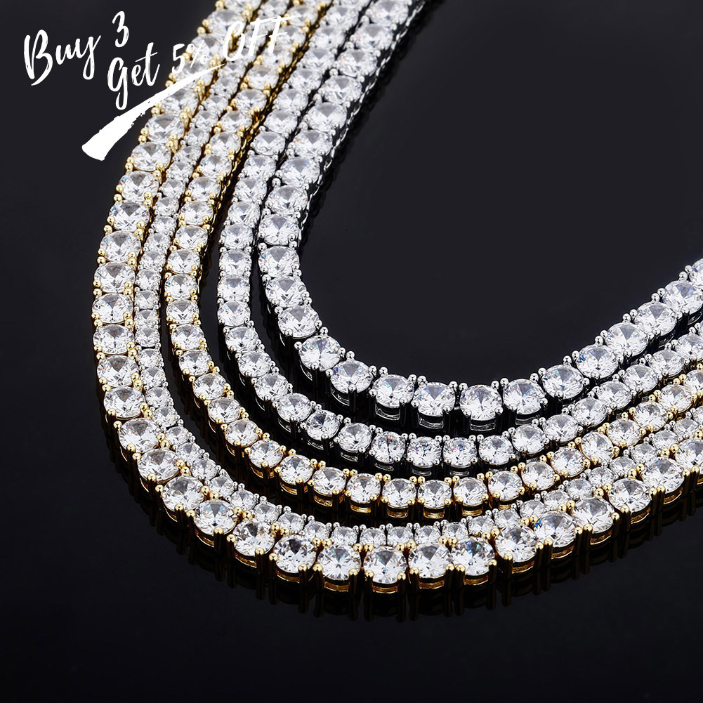 Strands Strings TOPGRILLZ 925 Sterling Silver 36mm Tennis Chain with Spring Clasp Iced Out CZ Necklace Hip Hop Jewelry For Men Women 230801