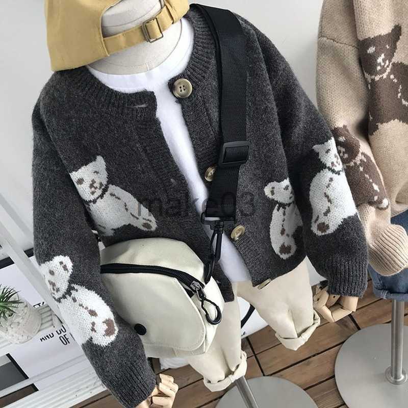 Cardigan Kids Boys Girls Cardigan Sweaters Cartoon Autumn Winter Baby Girl Solid Cotton Sweater Jacket Boy Children Knitted Sweaters Girl J230801