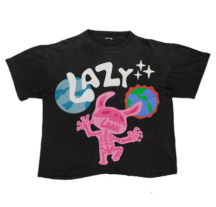 Men's T-Shirts Summer short-sleeved top Gothic skull black Y2k Streetwear European and American fashion print pattern casual cotton T-shirt 23080