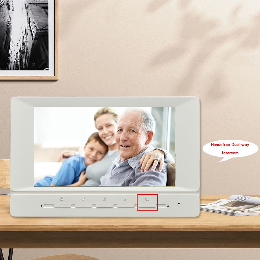 WIRED Video Intercom System 7 Inches Screen Support Unlock Monitoring for Villa Home Office Apartment
