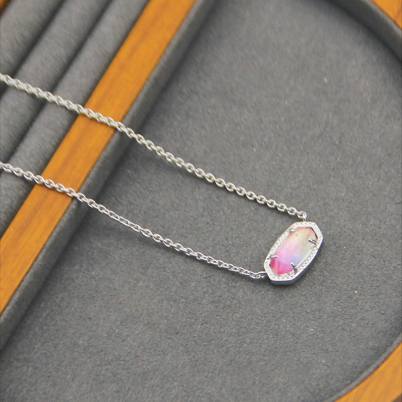 Rainbow Color Shell Fashion Pendant Necklaces Necklace Real 18K Gold Plated Dangles Glitter Jewelries Letter Gift With free dust bag