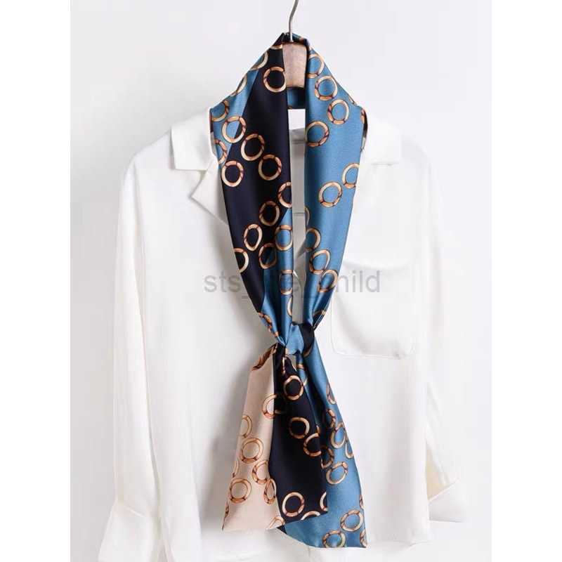 Scarves Silk scarf Skinny Scarves Letters Bright Fresh Polka Dots Neck Wraps Cute Ribbon Hairband Neckerchief T-Shirt Scarf for Women Y23