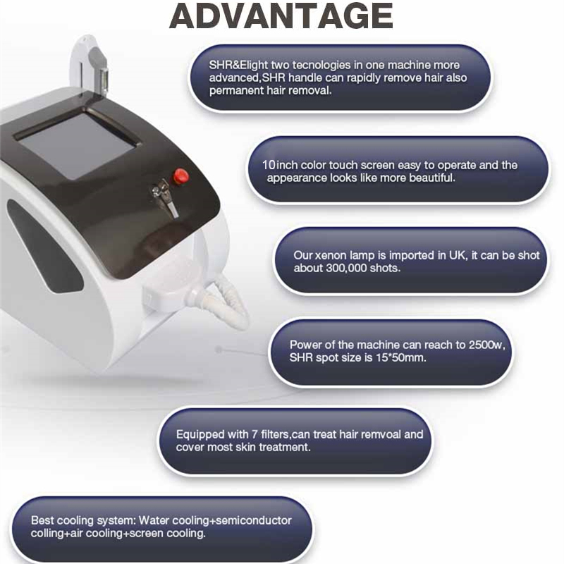 Depilacion laser ipl removal hair salon equipment for sale opt acne therapy e light skin rejuvenation machine 7 filters