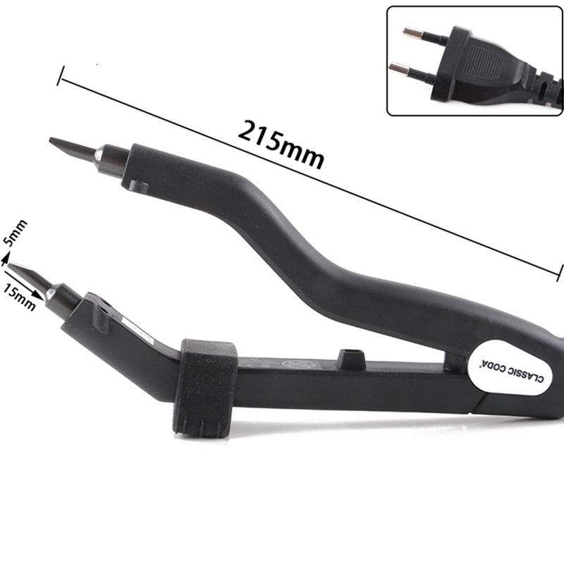 Connectors Classic Coda Black Adjustable Temperature 220 Smart Mini Heating Tip Keratin Melting Tool Fusion Bond Hair Extension Iron 230731