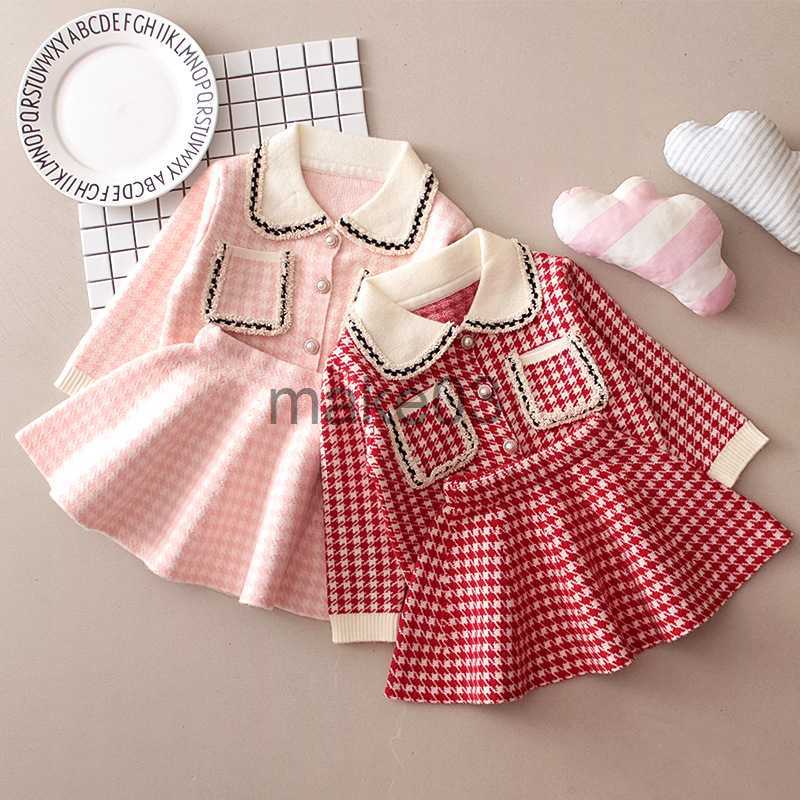 Cardigan Kids Girls Long Sleeve Kids Sweaters Fashion Kids Wear Knitted Cardigan and Skirt Clothing Suit for Children Baby Girl J230801