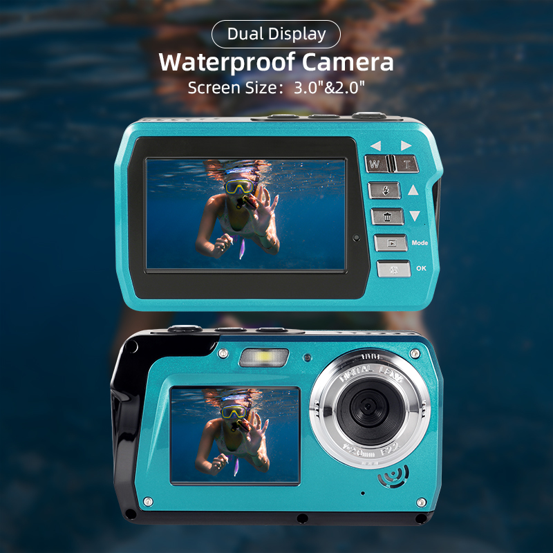 Weatherproof Cameras 4K Waterproof Digital Camera Underwater 5M Dual Display 30fps Action for Snorkeling Swimming 230823