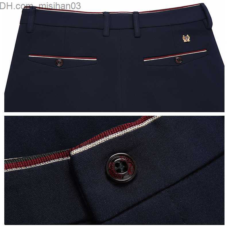 Men's Pants 2022 suit pants Fashion elegant men's dress pants Solid straight men's slim formal men's Leggings Black Z230801