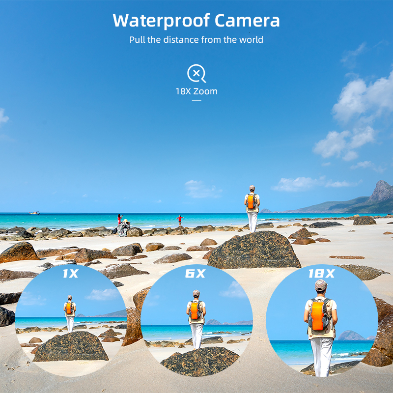 Weatherproof Cameras 4K Waterproof Digital Camera Underwater 5M Dual Display 30fps Action for Snorkeling Swimming 230823