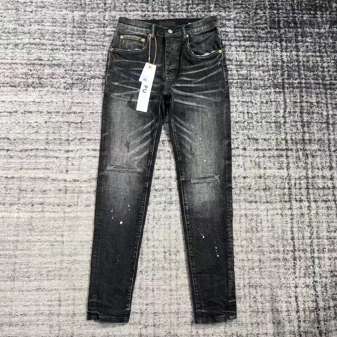 Image of Jeans Designer Jeans Black Jeans Mens Jeans Hole Jeans Denim Tears Ripped Jeans Hip Hop Straight Regular Jeans Washed Old Jeans Long Jeans F