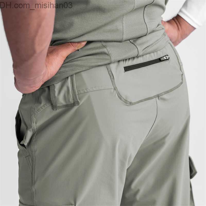 Men's Pants 2022 New Men's Cargo Pants Summer Thin Loose Quick Dry Elastic Tight Running Training Pants Casual Trends Trousers Z230802