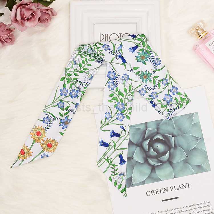 Scarves Factory ON SALE 2019 Colorful New Fashion Brand Silk Scarf Life Tree Print Head Handle Bag Ribbons Small Long Skinny Scarves Y23