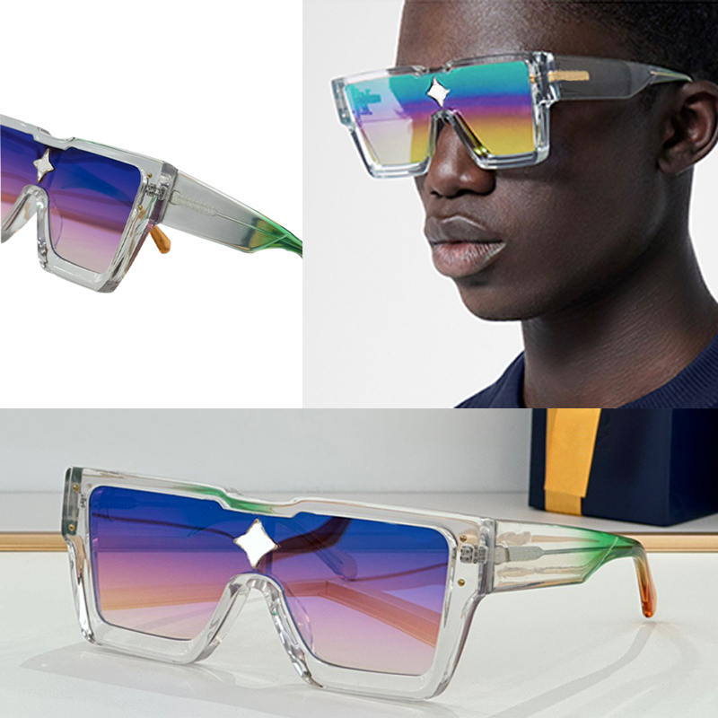 Cyclone Sunglasses Gradual Lenses Z1736 Designer Mens Sunglasses Z1547 1543 Acetate Thick Plate Reflective Crystal Decoration Classic Men's Glasses Z1736W 1737