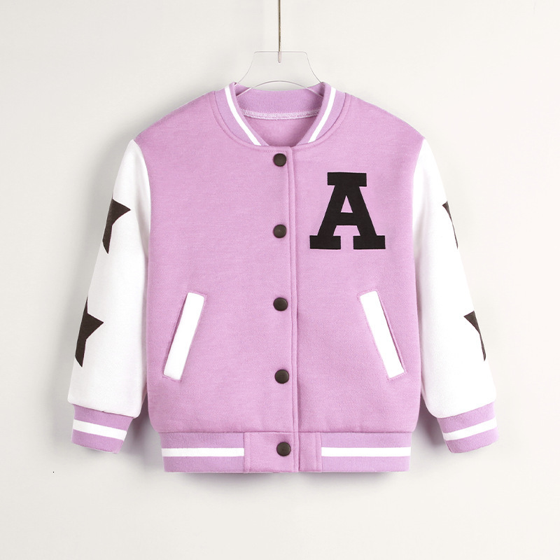 Jackets Children Girl Clothing Bomber Jacket Spring Autumn Long Sleeve V-Neck Baseball Coat Letter Printed Outerwear Baby Kids Costume 230731