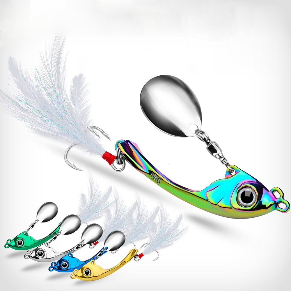 Baits Lures Spinner Bait 9g 13g 17g Metal Vib Fishing Lure Trolling Rotating Spoon Wobbler Sinking Hard With Sequin Pesca For Bass Pike 230801