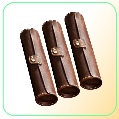 Watch Boxes Cases 3pcs Portable Roll Travel Case Chic Vine Leather Display Box