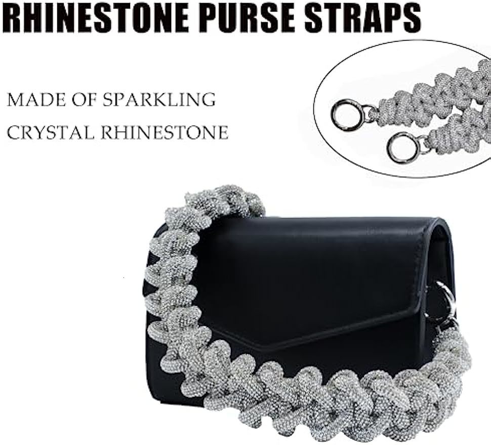 Bag Parts Accessories 30inch Crystal Wide Purse Strap Replacement Crossbody Shoulder Straps for Handbags Sier 230731 5e40