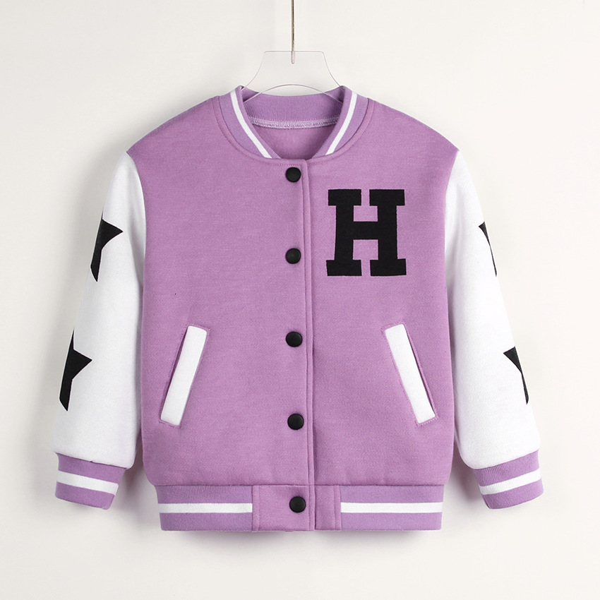 Jackets Children Girl Clothing Bomber Jacket Spring Autumn Long Sleeve V-Neck Baseball Coat Letter Printed Outerwear Baby Kids Costume 230731