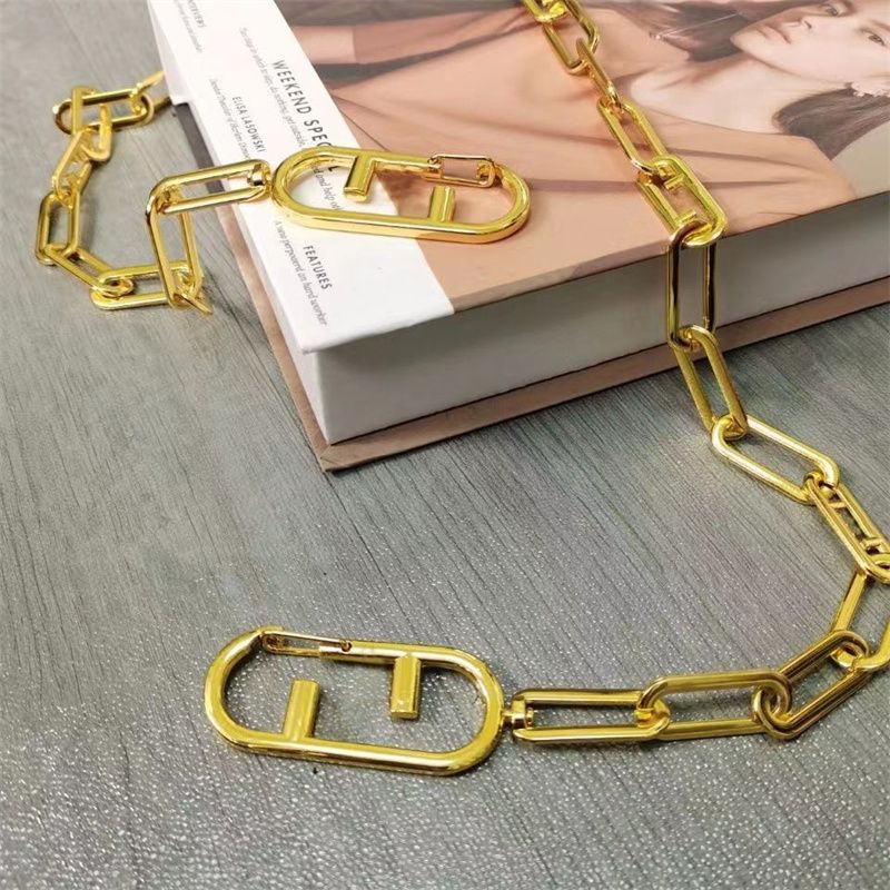 Metal Chain Belt Diamond Letter Waist Belts Women Fashion Versatile Luxury Gold Chains Men Desigenrs Belts For Women Dress Accessories Waistband Girdle
