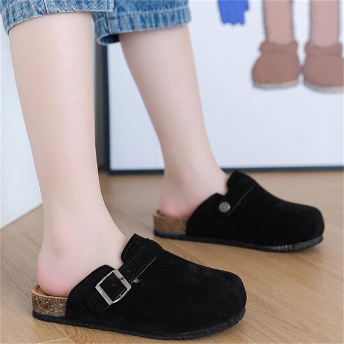 Designer Cork Flat Slippers Fashion Leather kids Slipper Favourite Beach Sandals Boys Girls Youth Children Casual Shoes Clogs Bag Head Non-slip Slides