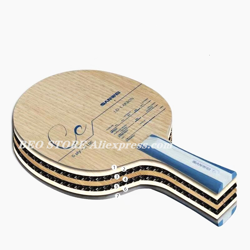 Table Tennis Raquets SANWEI CC tennis blade 5 wood2 carbon OFF training without box ping pong racket bat paddle tenis de mesa 230801