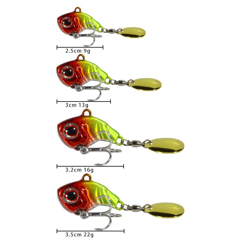 Baits Lures Arrival 1PCS 9g13g16g22g Metal VIB Fishing Lure Spinner Sinking Rotating Spoon Pin Crankbait Sequins Tackle 230801