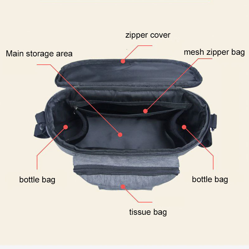 Stroller Parts Accessories Soild Color Baby Stroller Bags Accessories Stroller Organizer Mommy Travel Bags Buggy Pram Cart Storage Basket Hook Mom Bac