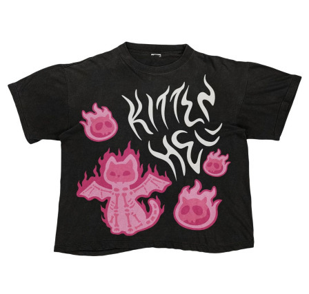 Men's T-Shirts Summer short-sleeved top Gothic skull black Y2k Streetwear European and American fashion print pattern casual cotton T-shirt 23080