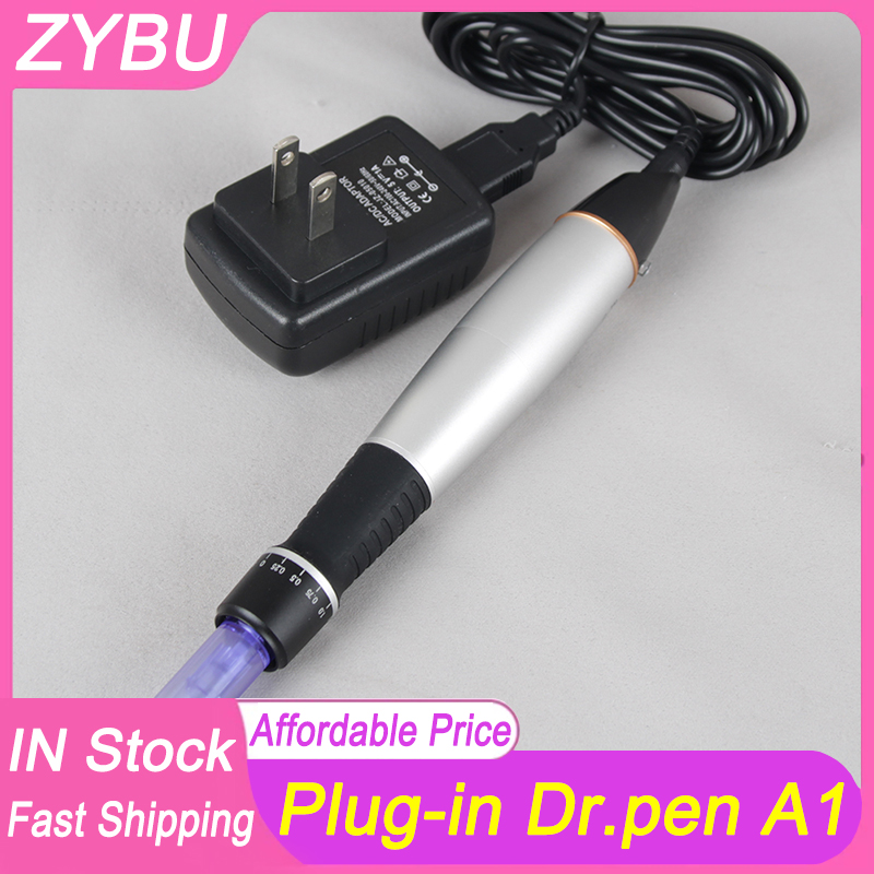 Wire Plug in Dr.pen Derma Roller A1-C Auto Microneedle System Anti-aging Adjustable Needle Lengths 0.25mm-3.0mm Electric Stamp with 12pcs Needles