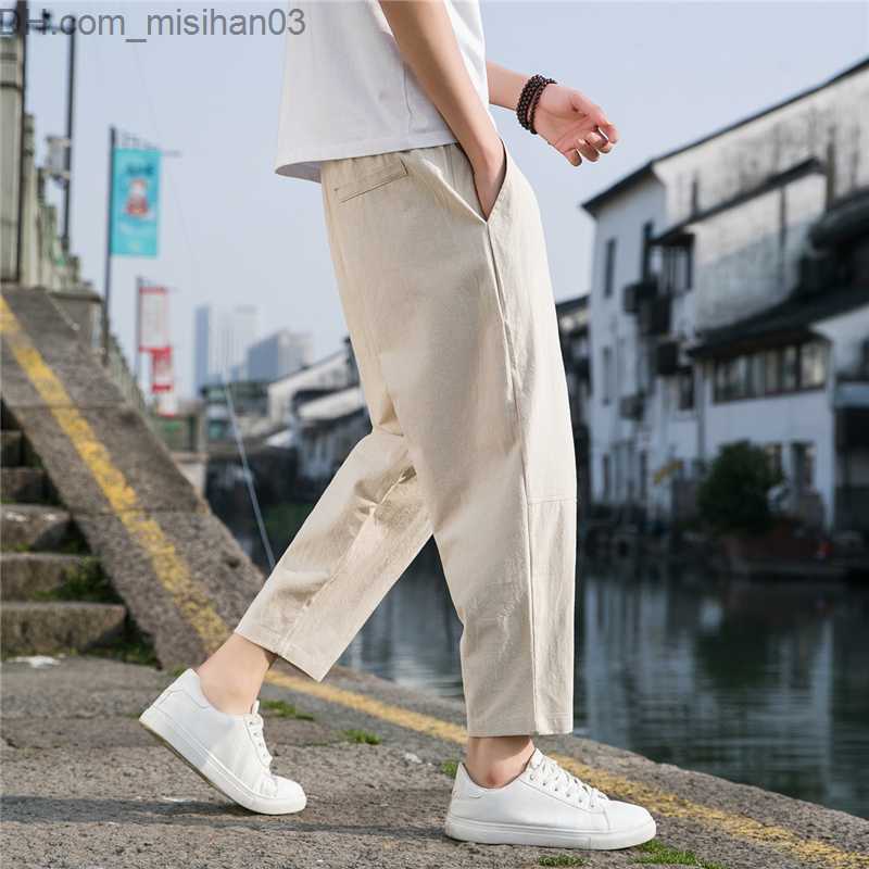 Men's Pants M-5XL! 2023 New Men's Casual Trousers Fully Matched Loose Linen Trousers Fashion Trousers Freight Trousers Men's Pants Z230