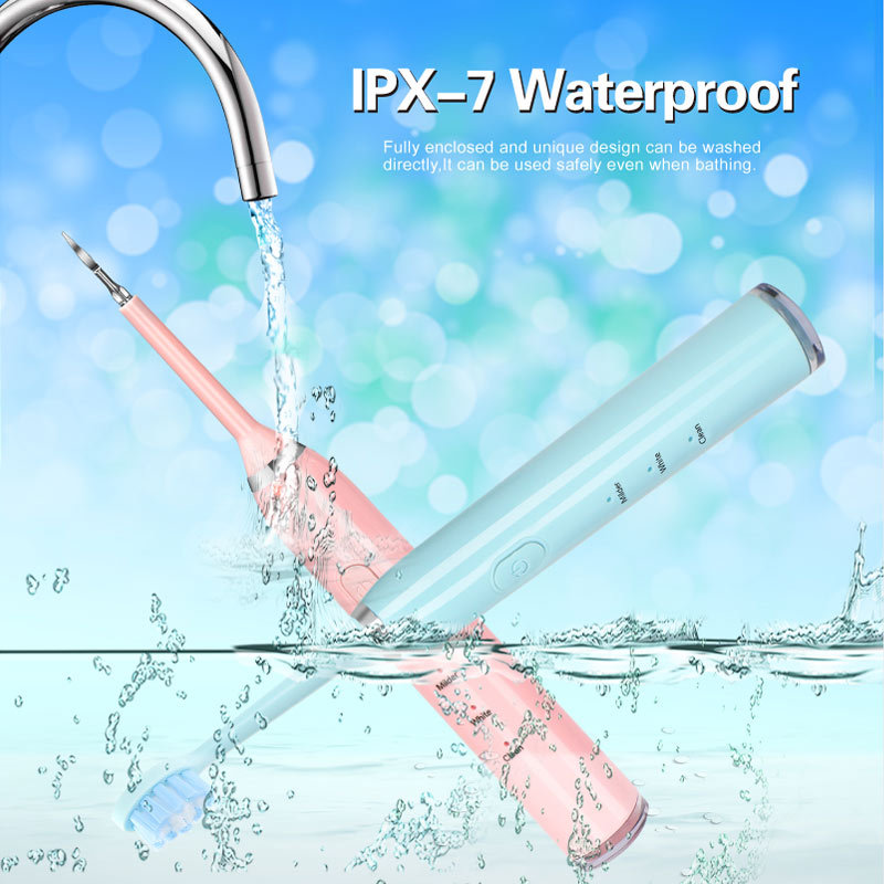 electric toothbrush waterproof rating ipx7 capacity ultrasonic tooth cleaner tartar eliminator scraper cleaner dental scaler calculus stone plaque rem