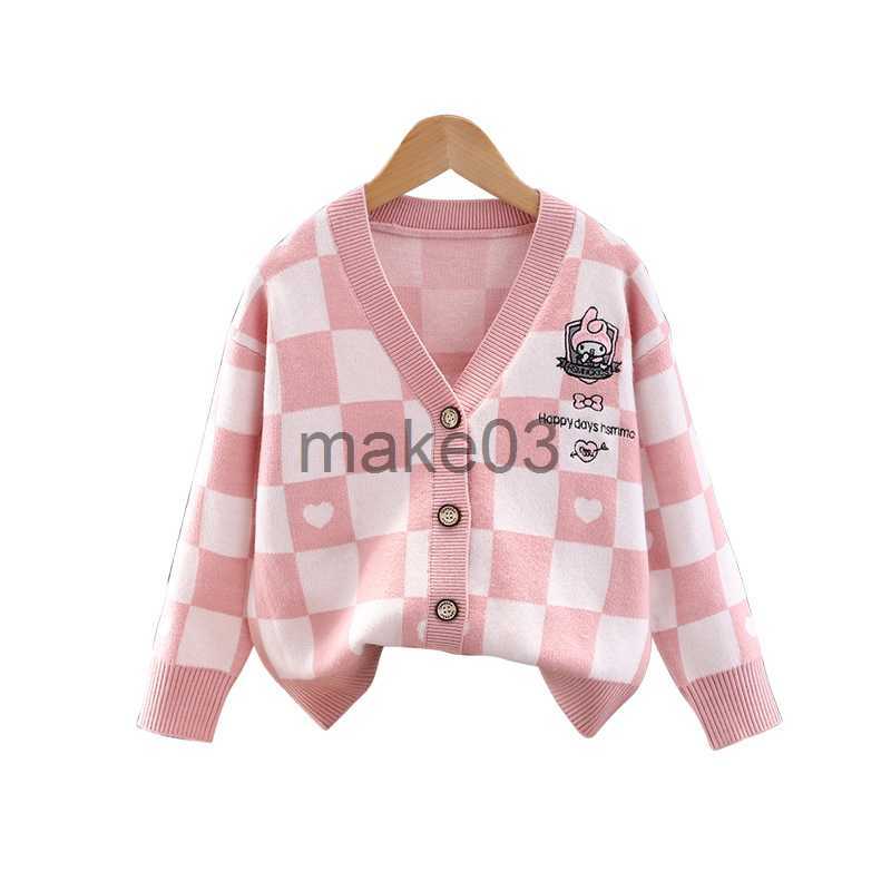 Cardigan Children's clothing girls knitted sweater cardigan plaid sweater coats Kids Autumn Winter woollen Baby Girls Cardigans Sweaters J230801