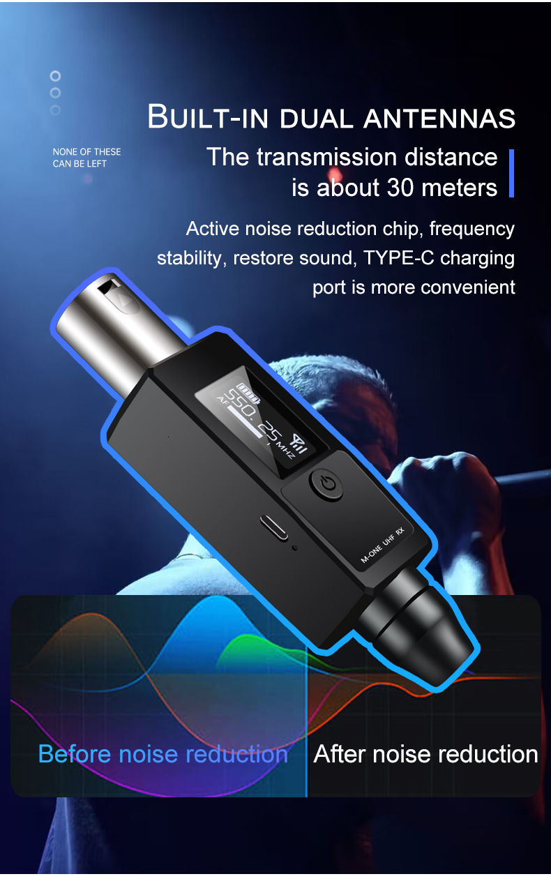 Other Electronics VK38 UHF Wireless Microphone Converter XLR Transmitter And Receiver For Dynamic Guitar Transmission Adapter 230801
