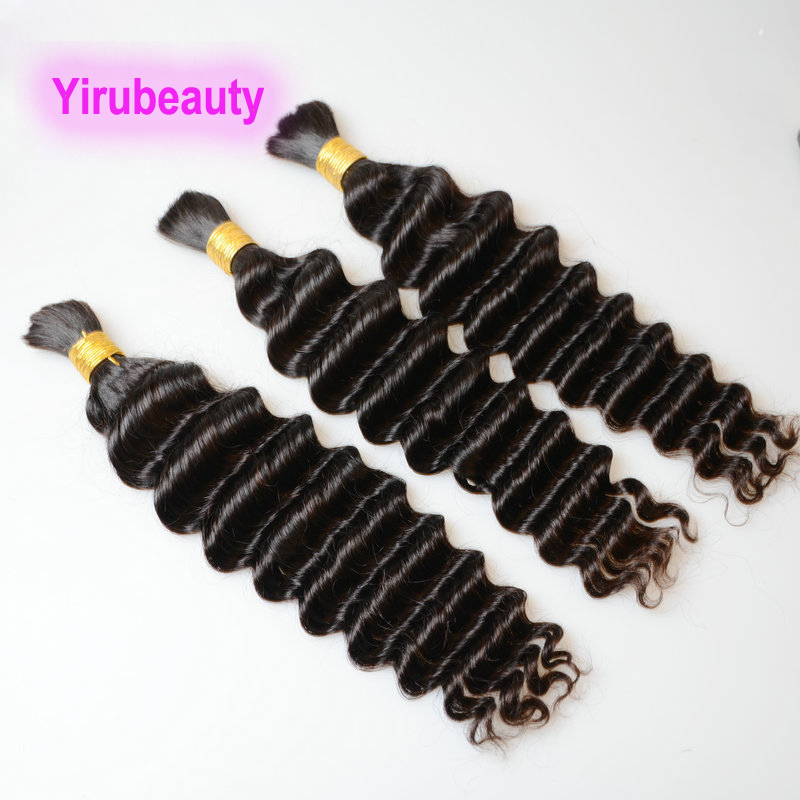 Deep Wave Brazilian Human Hair Bulks Curly 8-30inch Yirubeauty Natural Color Peruvian Indian Hair Products