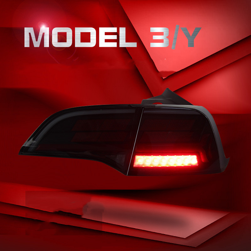 Auto Taillight For Tesla Model3 Taillight Assembly ModelY Modified OLED Pixel Running Light Flow Turn Signal Lights