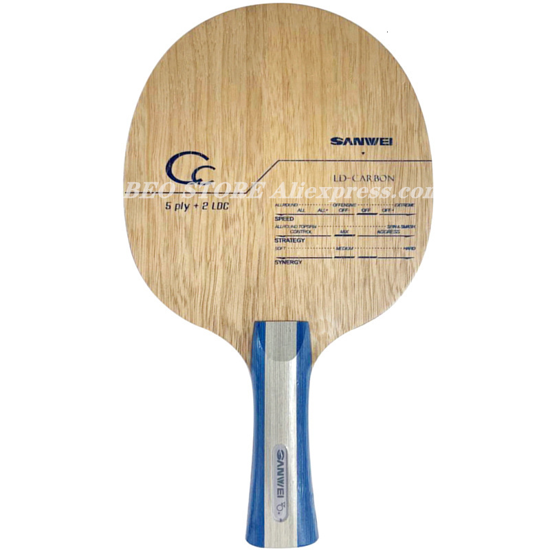 Table Tennis Raquets SANWEI CC tennis blade 5 wood2 carbon OFF training without box ping pong racket bat paddle tenis de mesa 230801