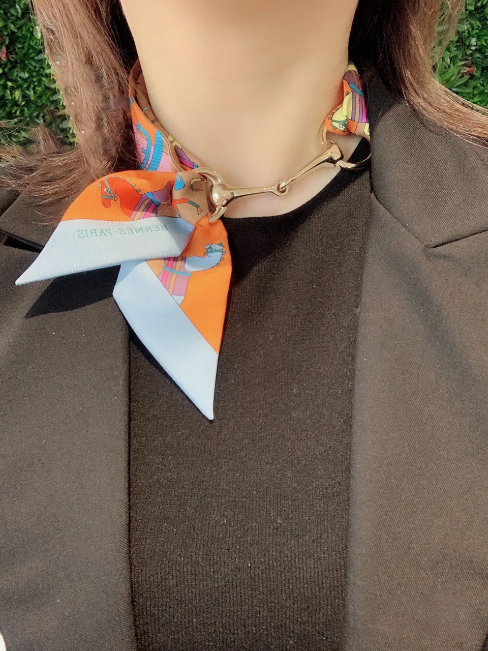 Pins Brooches jackstraw scarf Woggle high-grade chain scarves buckle bit mouth belt buckle three round silk accessories jewelry scarf ring 230731