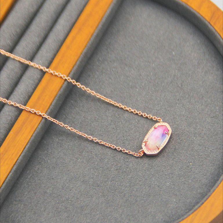 Rainbow Color Shell Fashion Pendant Necklaces Necklace Real 18K Gold Plated Dangles Glitter Jewelries Letter Gift With free dust bag