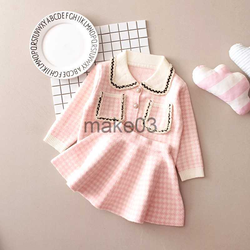 Cardigan Kids Girls Long Sleeve Kids Sweaters Fashion Kids Wear Knitted Cardigan and Skirt Clothing Suit for Children Baby Girl J230801