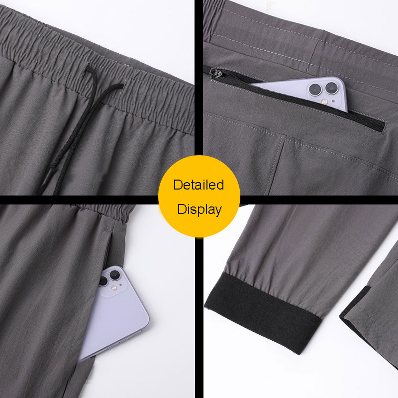 Men Versatile Jogger Workouts Pants Zippered Pocket at Back Waistband Sweatpants Comfortable Joggers Drawstring Trousers Breathable Quick-Dry Yoga Act