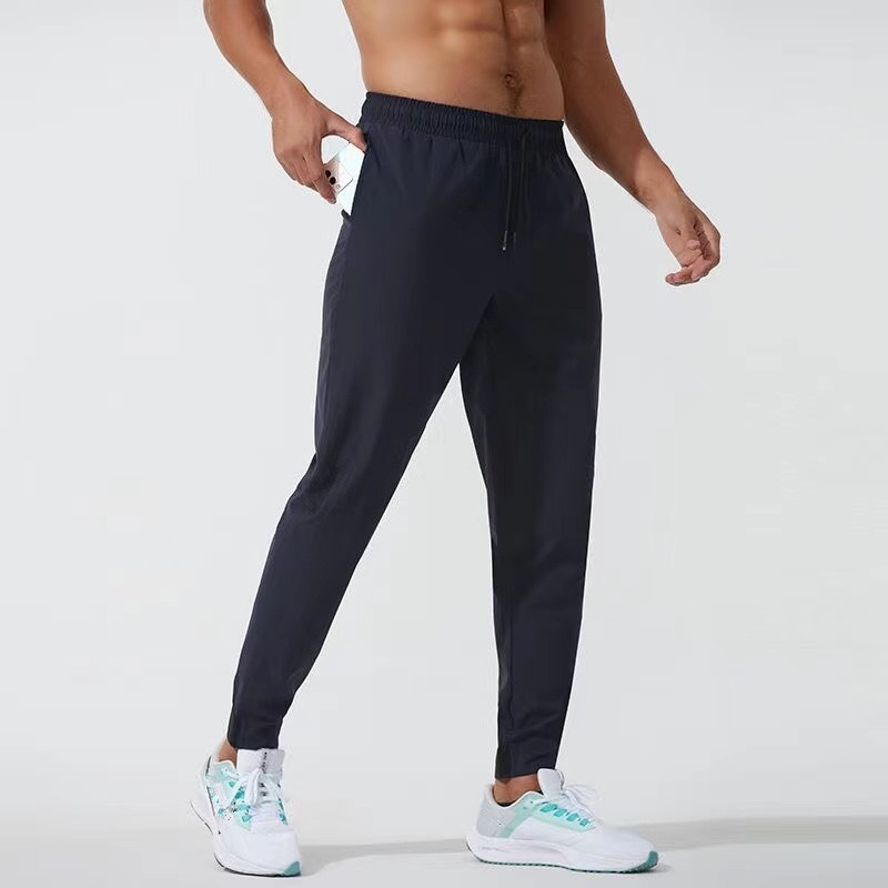 Men Versatile Jogger Workouts Pants Zippered Pocket at Back Waistband Sweatpants Comfortable Joggers Drawstring Trousers Breathable Quick-Dry Yoga Act