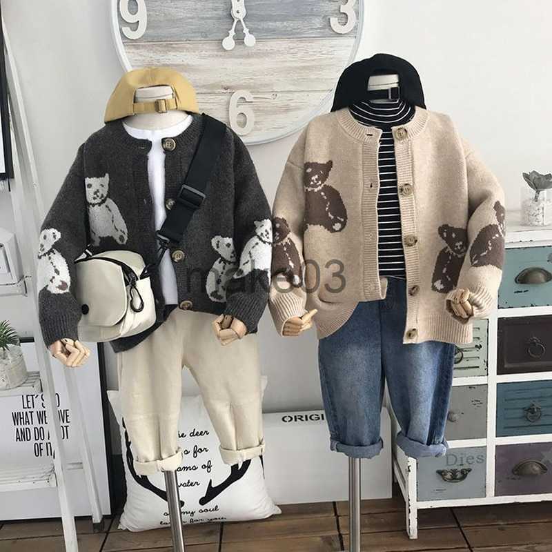 Cardigan Kids Boys Girls Cardigan Sweaters Cartoon Autumn Winter Baby Girl Solid Cotton Sweater Jacket Boy Children Knitted Sweaters Girl J230801