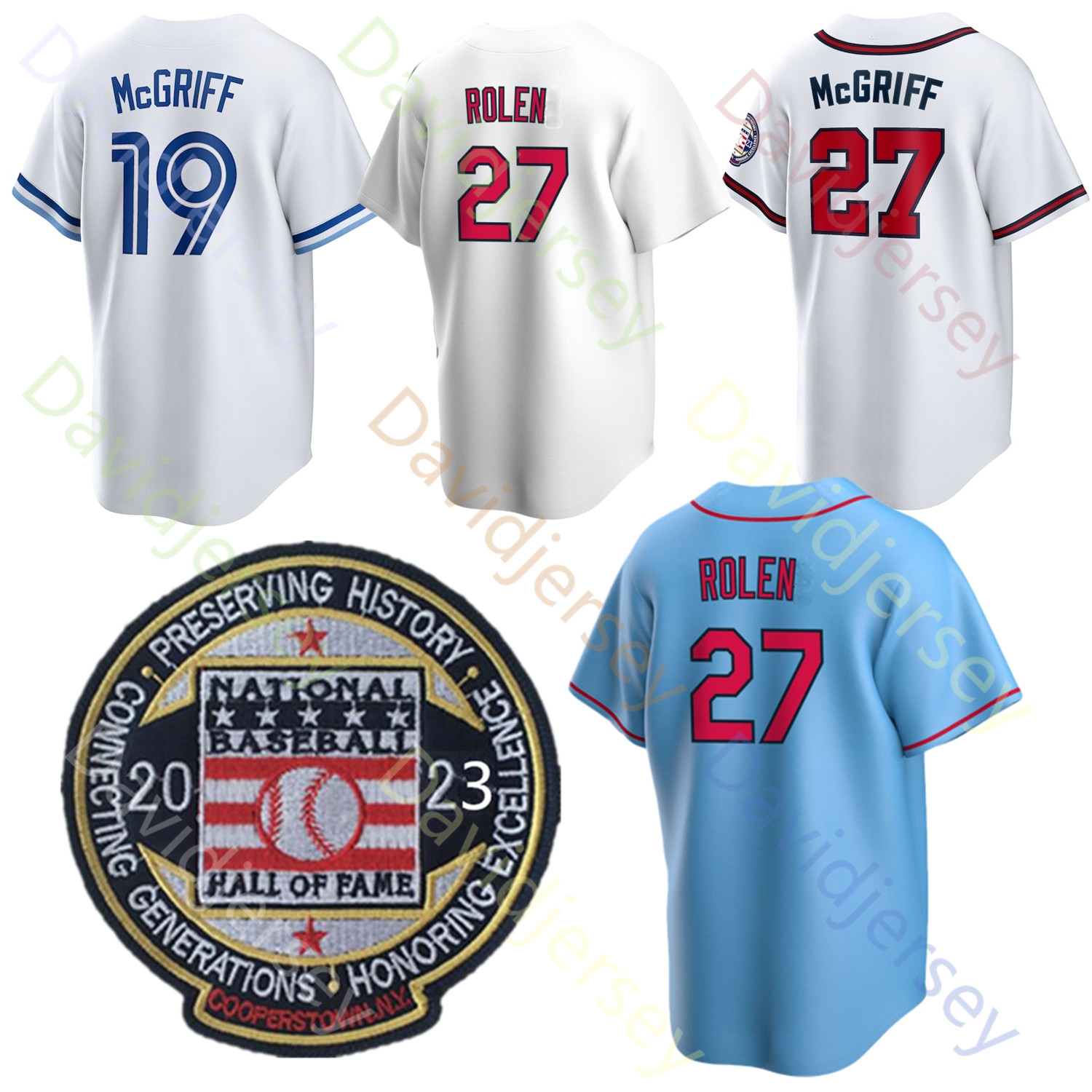2023 Baseball Jersey 19 27 Fred McGriff Scott Rolen Hall Of Fame Patch Size S-3XL