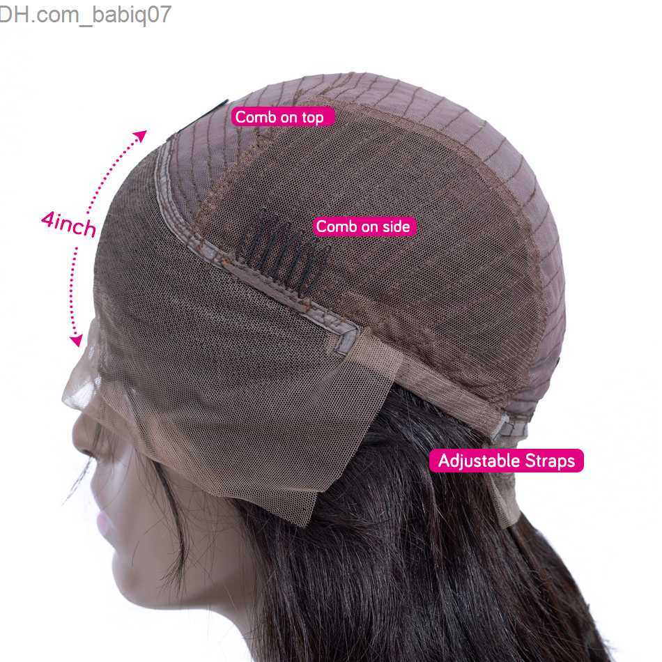 Synthetic Wigs Cynosure Highlight Wig Brown Colored Human Hair Wigs Ombre Straight Lace Front Wig Remy Highlight Lace Frontal Wigs Z230801