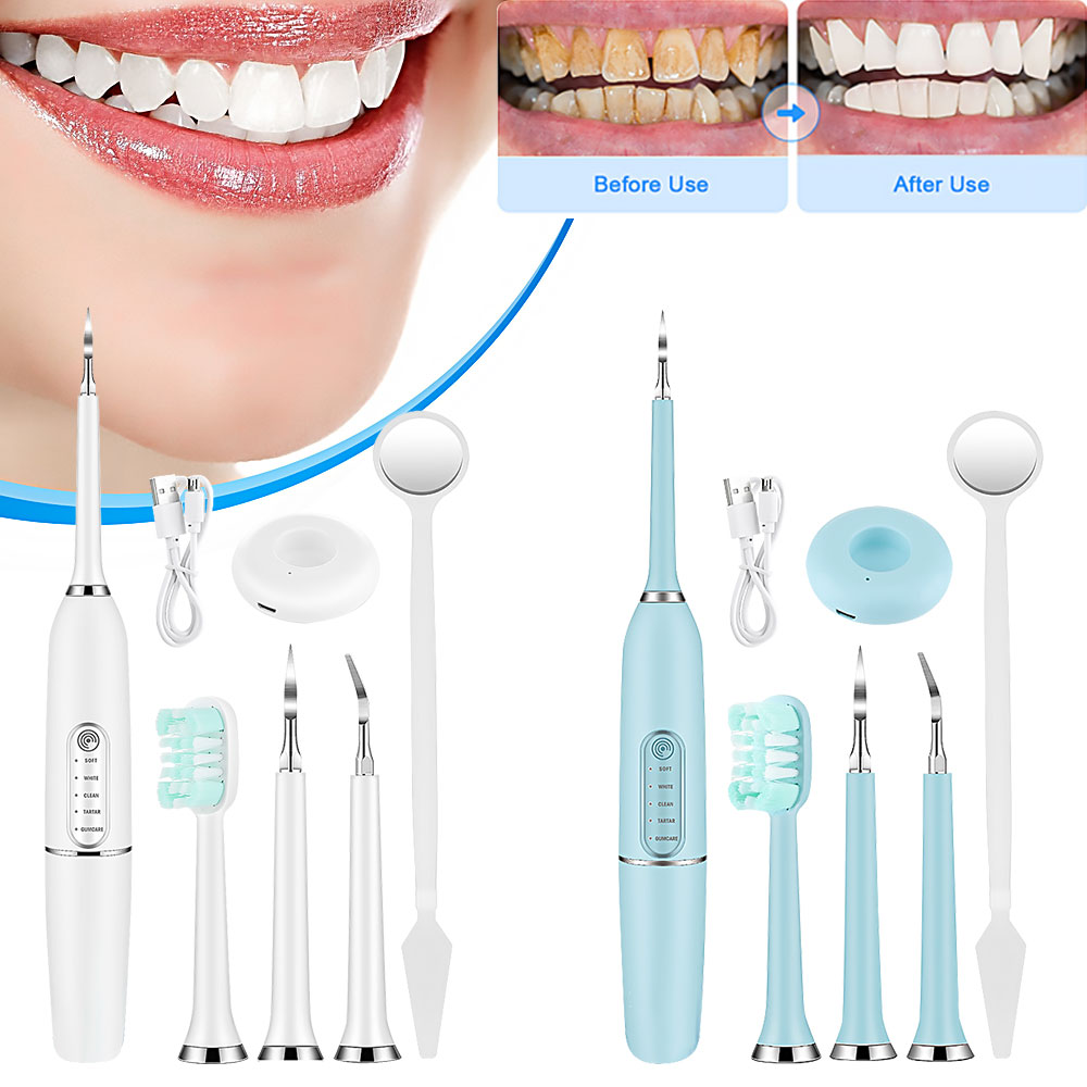 ultrasonic waterproof dental scaler for teeth tartar stain tooth calculus remover electric dental cleaner with 800mah battery electric sonic teeth ora